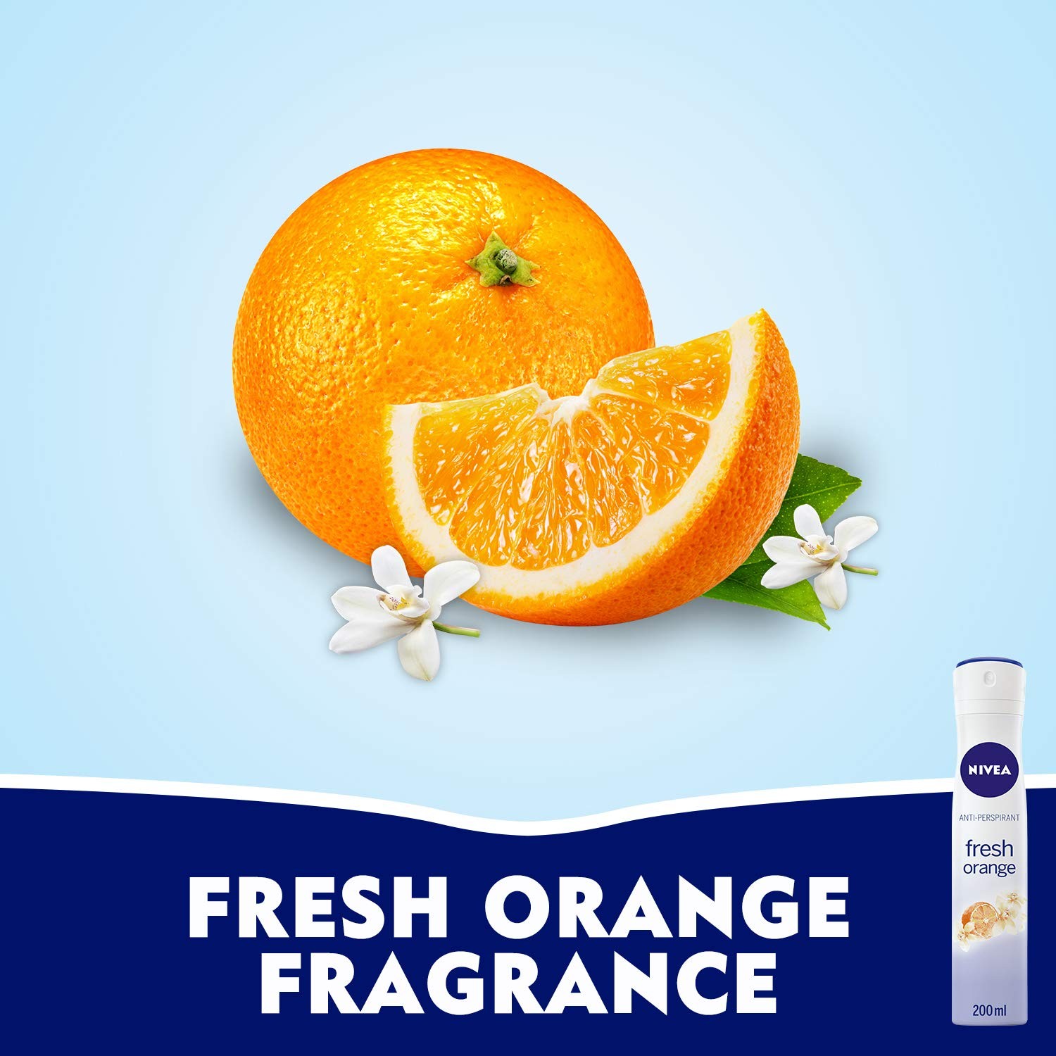 NIVEA SPRAY fresh orange Fraicheur longue duree 48h PROTECTION QUICK DRY 200 ml