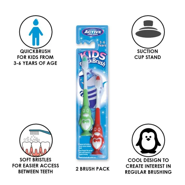 Beauty Formulas Active Oral Care Kids Penguin Brosse rapide 2 pièces, assorties / Vente En Gros